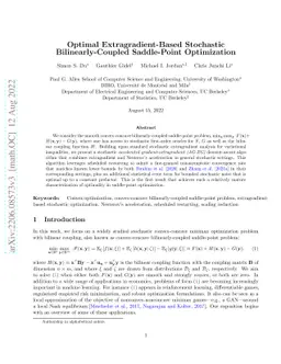 Optimal Extragradient-Based Bilinearly-Coupled Saddle-Point Optimization