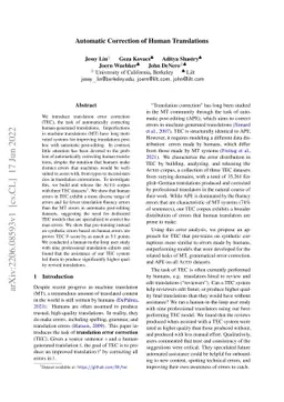 Automatic Correction of Human Translations