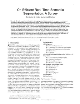 On Efficient Real-Time Semantic Segmentation: A Survey