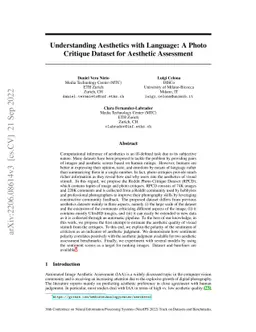 Understanding Aesthetics with Language: A Photo Critique Dataset for
  Aesthetic Assessment