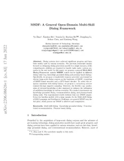 MSDF: A General Open-Domain Multi-Skill Dialog Framework