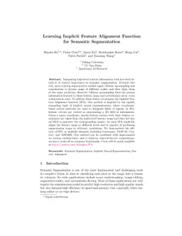 Learning Implicit Feature Alignment Function for Semantic Segmentation