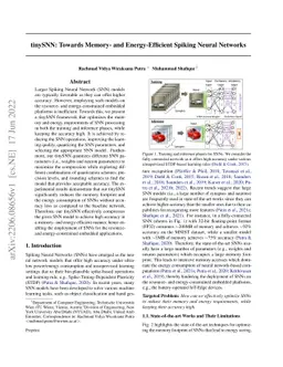 tinySNN: Towards Memory- and Energy-Efficient Spiking Neural Networks