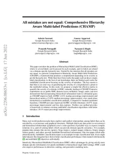 All Mistakes Are Not Equal: Comprehensive Hierarchy Aware Multi-label
  Predictions (CHAMP)