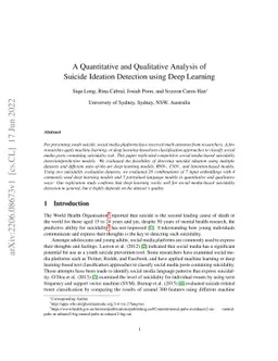 A Quantitative and Qualitative Analysis of Suicide Ideation Detection
  using Deep Learning
