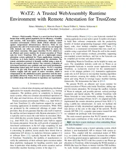 WaTZ: A Trusted WebAssembly Runtime Environment with Remote Attestation
  for TrustZone