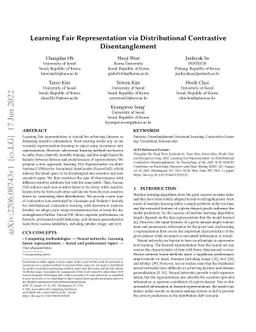 Learning Fair Representation via Distributional Contrastive
  Disentanglement