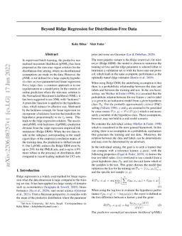 Beyond Ridge Regression for Distribution-Free Data