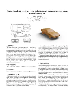 Reconstructing vehicles from orthographic drawings using deep neural
  networks
