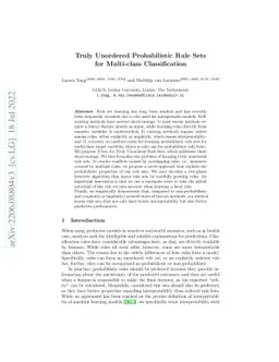 Truly Unordered Probabilistic Rule Sets for Multi-class Classification