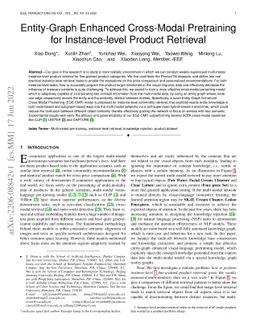 Entity-Graph Enhanced Cross-Modal Pretraining for Instance-level Product
  Retrieval