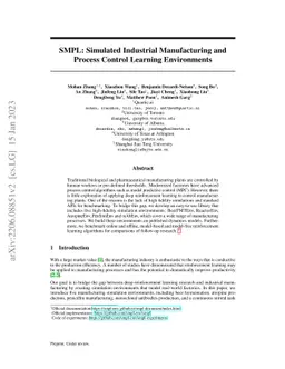 SMPL: Simulated Industrial Manufacturing and Process Control Learning
  Environments