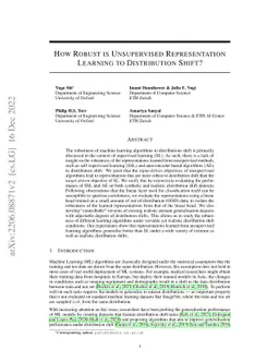 How Robust is Unsupervised Representation Learning to Distribution
  Shift?