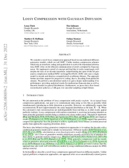 Lossy Compression with Gaussian Diffusion