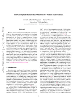 SimA: Simple Softmax-free Attention for Vision Transformers