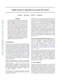 Popular decision tree algorithms are provably noise tolerant