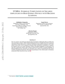 SYMBA: Symbolic Computation of Squared Amplitudes in High Energy Physics
  with Machine Learning