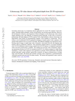 Colonoscopy 3D Video Dataset with Paired Depth from 2D-3D Registration