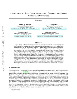 Shallow and Deep Nonparametric Convolutions for Gaussian Processes