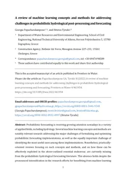 A review of machine learning concepts and methods for addressing
  challenges in probabilistic hydrological post-processing and forecasting