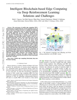 Intelligent Blockchain-based Edge Computing via Deep Reinforcement
  Learning: Solutions and Challenges