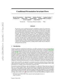 Conditional Permutation Invariant Flows