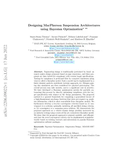 Designing MacPherson Suspension Architectures using Bayesian
  Optimization