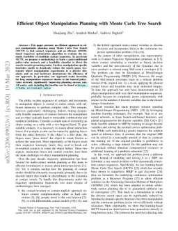 Efficient Object Manipulation Planning with Monte Carlo Tree Search