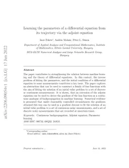 Learning the parameters of a differential equation from its trajectory
  via the adjoint equation