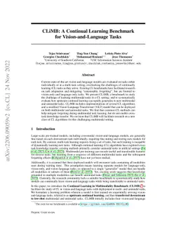 CLiMB: A Continual Learning Benchmark for Vision-and-Language Tasks