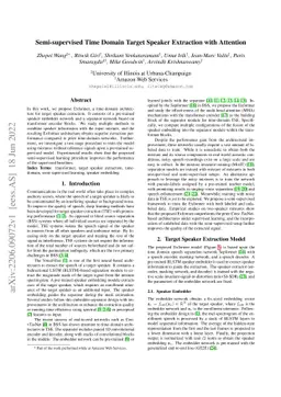 Semi-supervised Time Domain Target Speaker Extraction with Attention