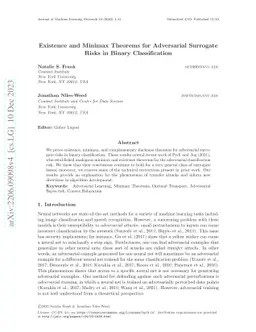 Existence and Minimax Theorems for Adversarial Surrogate Risks in Binary
  Classification