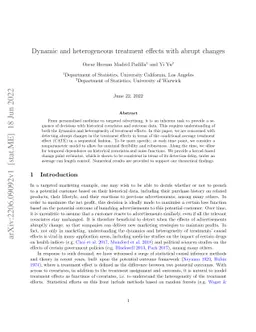 Dynamic and heterogeneous treatment effects with abrupt changes