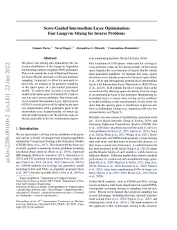 Score-Guided Intermediate Layer Optimization: Fast Langevin Mixing for
  Inverse Problems