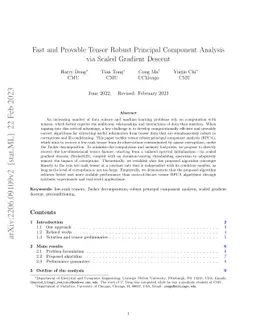 Fast and Provable Tensor Robust Principal Component Analysis via Scaled
  Gradient Descent