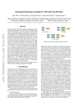 Decoupled Federated Learning for ASR with Non-IID Data