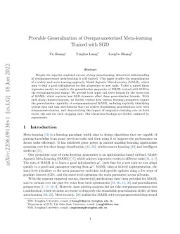 Provable Generalization of Overparameterized Meta-learning Trained with
  SGD