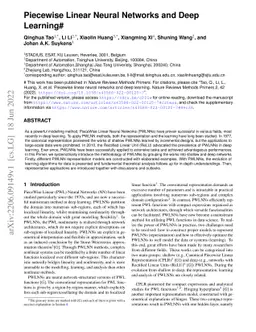 Piecewise Linear Neural Networks and Deep Learning