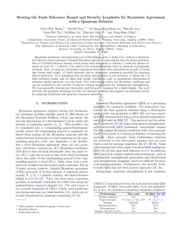 Beating the fault-tolerance bound and security loopholes for Byzantine
  agreement with a quantum solution