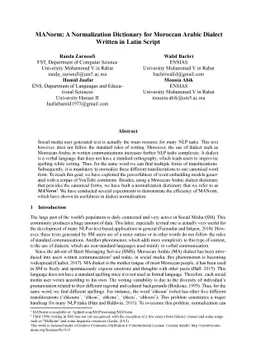 MANorm: A Normalization Dictionary for Moroccan Arabic Dialect Written
  in Latin Script