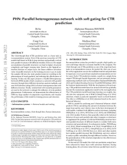 PHN: Parallel heterogeneous network with soft gating for CTR prediction