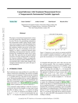 Causal Inference with Treatment Measurement Error: A Nonparametric
  Instrumental Variable Approach