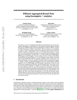 Efficient Aggregated Kernel Tests using Incomplete $U$-statistics