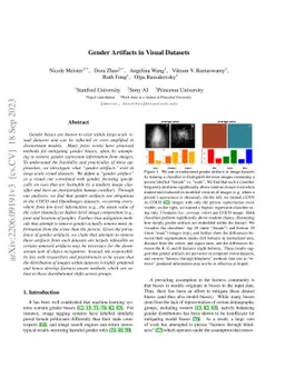 Gender Artifacts in Visual Datasets