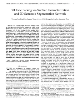 3D Face Parsing via Surface Parameterization and 2D Semantic
  Segmentation Network