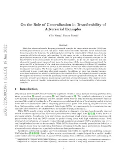 On the Role of Generalization in Transferability of Adversarial Examples