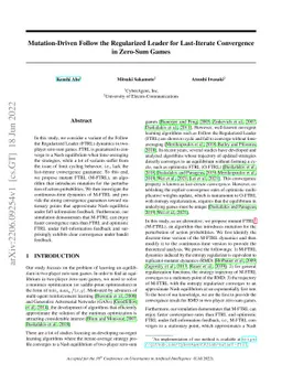 Mutation-Driven Follow the Regularized Leader for Last-Iterate
  Convergence in Zero-Sum Games
