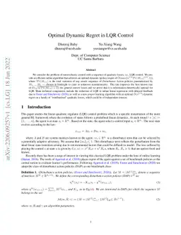 Optimal Dynamic Regret in LQR Control