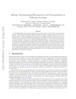 Motley: Benchmarking Heterogeneity and Personalization in Federated
  Learning