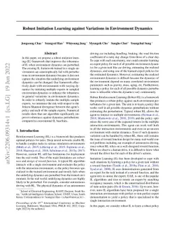 Robust Imitation Learning against Variations in Environment Dynamics